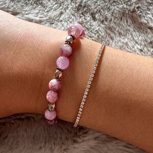 Pink Beaded Bracelet Set
